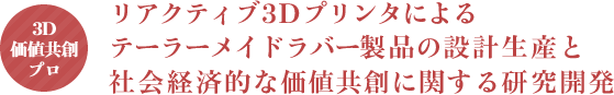 リアくディブ3Dプリンタによるテーラーメイドラバー製品の設計生産と社会経済的な価値共創に関する研究開発