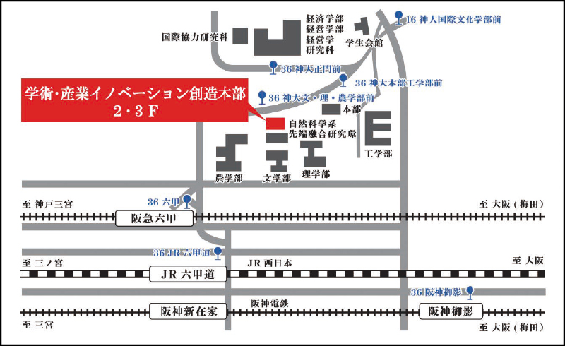 阪急ご利用の場合の価値創造スマートものづくり研究センターへのアクセスマップ